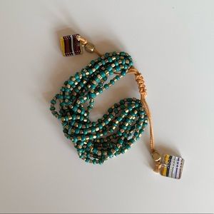 Color by Amber Turquoise Gold Adjustable Bracelet